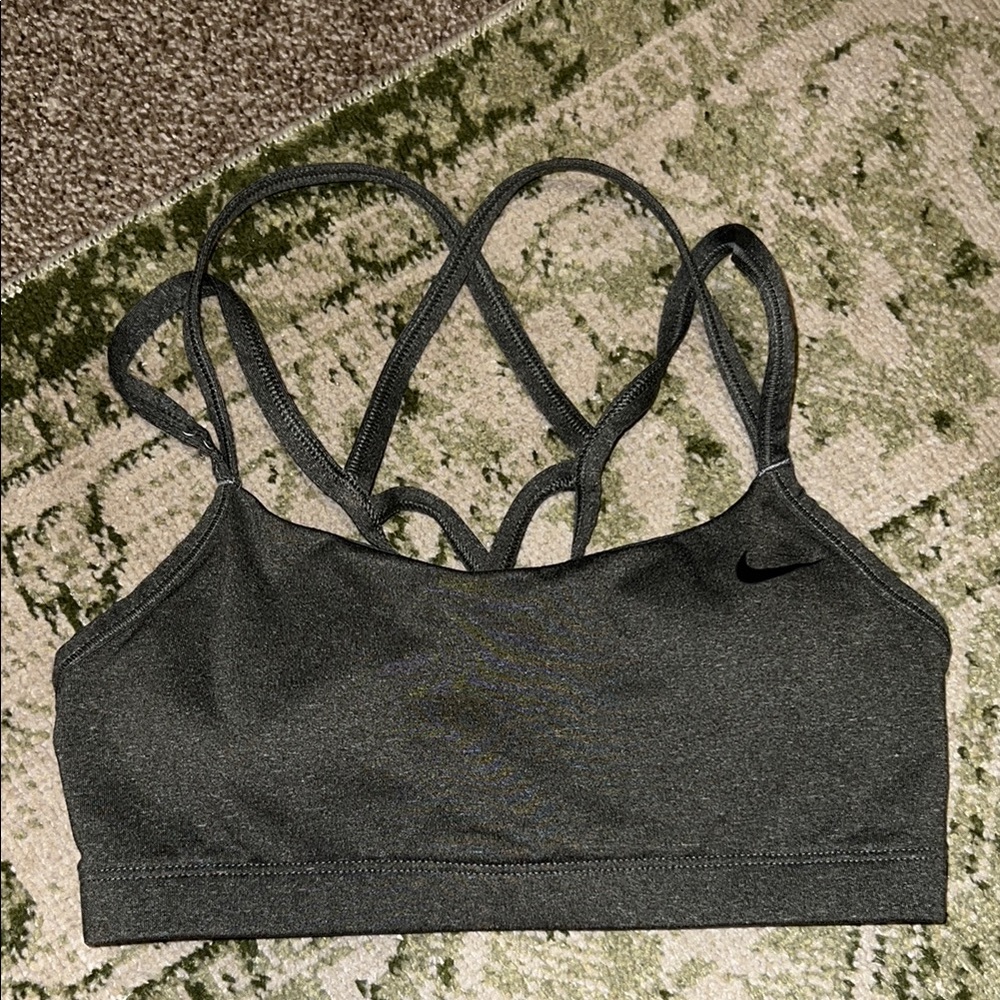 Nike Charcoal Grey Sports Bra for Active Comfort